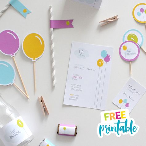 Free printables for your next party Diy Kite Decorations, Party Planner Template, Half Birthday Party, Birthday Goodie Bags, Birthday Cartoon, Party At Home, Printable Party Decorations, Pastel Party, Birthday Party Printables