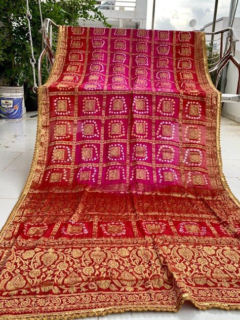 handmade handicraft Pure Bandhej silk saree,Handcrafted Traditional Bandhani Saree,Bandhani Women's Sarees ,gujarati bandhani sarees by SuithouseIndia on Etsy Bandhani Suit, Saree Bandhani, Bandhani Sarees, Silk Drapes, Light Silk, Thanks For The Gift, Bandhani Saree, New Launch, Buy Handmade