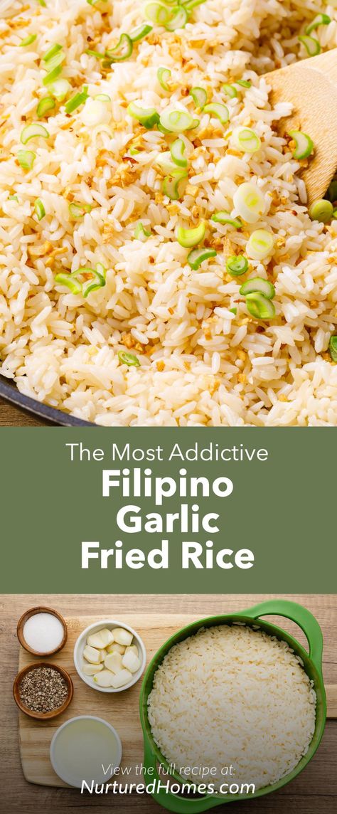 Fried Rice Casserole Recipes, Fried Rice Dishes Recipes, Garlic Rice Recipes Filipino, Easy Filipino Food Recipes, Easy Garlic Fried Rice, Filipino Rice Recipes, Filipino Garlic Rice, Filipino Tofu Recipes, Garlic Fried Rice Filipino