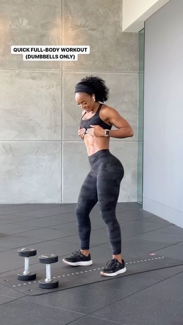 Jenna de León 🇹🇹🇺🇸 on Instagram: "DUMBBELL FULL-BODY WORKOUT 💪🏾🔥 Bringing you a STRONG full-body workout that is short on time, and all you need is a pair of dumbbells. So save this one for later! 😍💪🏾 METHOD:👇🏾 Circuit One: - 10 Squat to Press - 10 Single Arm Clean to Press per side - 10 Renegade Row per side Rest 1 Min X4 Circuit Two: - 10 Dumbbell Swing Squat - 10 Floor Chest Press to Sit-Up - 10 Hummer Curl per side Rest 1 Min X4 For more workouts like this and structured trainin Floor Chest Press, Body Weight Hiit, Full Body Weight Workout, Full Body Dumbbell Workout, Chest Press, Dumbell Workout, Full Body Hiit Workout, All Body Workout, Leg And Glute Workout