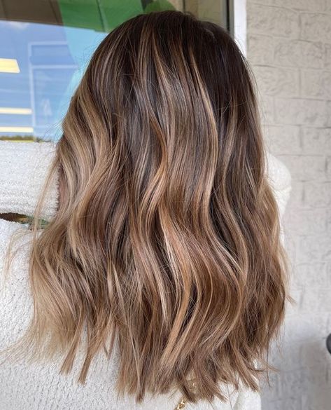 Jacksonville Balayage Experts on Instagram: "Amber is one of @brookespaintbrush hair muses 👑⁠ ⁠ She's gone from brunette to blonde.⁠ ⁠ This time, she felt she wanted to incorporate dimension back into her hair, so she added in a low light paired with a glaze. ✨⁠ ⁠ Changing it up doesn't have to be complicated!⁠ .⁠ .⁠ ⁠ ⁠ #jaxhairstylist #jacksonvillehairstylist #jacksonvillehair #universityofnorthflorida⁠ #igersjax #floridahistoriccoast #northflorida⁠ #hairmakeover #customhaircolor #drabtofab Partial Balayage For Light Brown Hair, Light Brown Hair Reverse Balayage, Dimensional Light Brunette, Lived In Light Brown Balayage, Light Brown Deminsional Hair, Brown Deminsional Balayage, Hair Glaze Before And After Brunettes, Low Light Hair, From Brunette To Blonde