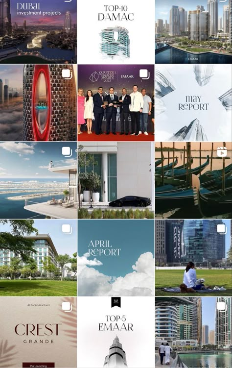 Real Estate Grid Instagram, Inmobiliaria Ideas, North Cyprus, Instagram Grid, Social Media Design Inspiration, Instagram Feed Ideas, Real Estate Development, Real Estate Companies, Media Design