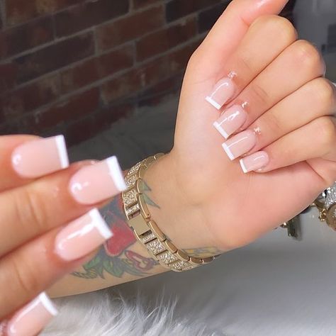 Straight Across French Tip, White Tip Square Nails, Short French Tip Acrylic Nails Square, Short Square Acrylic Nails French Tips, French Tip Shorties, Square French Tip Acrylic Nails, French Tip Square Nails, French Tip Nails Square, Square French Tip Nails