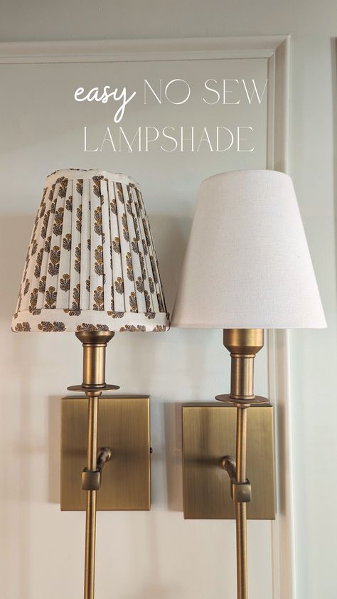 Candle Shades Diy, Diy Chandelier Lampshade, How To Decorate A Lamp Shade Ideas, Lampshade Trim Ideas, Fun Lamp Shade, Diy Lamp Shade Cover, Diy Fabric Home Decor, Types Of Lamp Shades, Diy Fabric Lampshade Cover