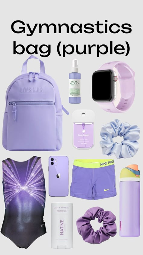 Gymnastics Bag Essentials, Gymnastics Fits, Gymnastics Supplies, Gymnastics Things, Gymnastics Camp, Pink Nike Pros, Gymnastics Stuff, Gymnastics Bags, Gymnastics Leos