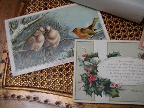 . . . Cabin & Cottage : Olde Times Antique Christmas Cards, Robin Pictures, Christmas Birds, Christmas Postcards, Christmas Bird, Vintage Bird, Antique Christmas, Antique Postcard, Christmas Scenes