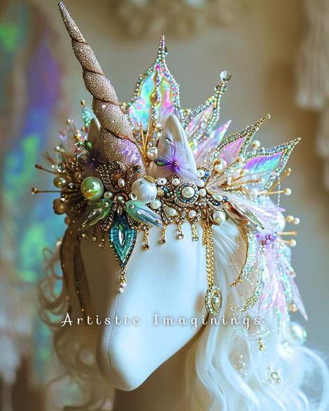 Unicorn Headdress, Carnaval Outfits, Cartoon Costume, Carnaval Outfit, Burning Men, Headpiece Diy, Cartoon Costumes, Unicorn Costume, Mermaid Jewelry