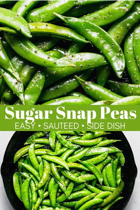 Sauteed Sugar Snap Peas Cooking Snap Peas, Sauteed Peas Recipe, Sugar Snap Peas Recipe, Sauteed Zucchini Recipes, Easy Vegetarian Sides, Sugar Snap Pea Recipe, Snap Peas Recipe, Garlic Roasted Broccoli, Olive Oil Butter