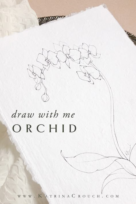 Learn how to draw a beautiful orchid flower with this easy to follow drawing tutorial. Learning how to draw flowers can be intimidating but with these drawing tips and tricks, you're sure to improve rapidly. #howtodraw #orchidflower #drawingflowers #beginnerdrawing Orchid Drawing Tutorial, How To Draw An Orchid, How To Draw Orchids, Orchid Outline, Flower Sketching, Drawing Tips And Tricks, Flower Draw, Art Topics, Orchid Drawing