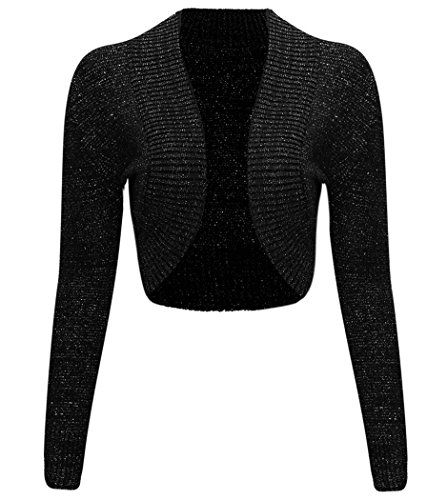 Thever Women Ladies Long Sleeve Knitted Metallic Lurex Shrug Cardigan Bolero Crop Top Lurex Top, Sparkle Cardigan, Party Wear For Women, Long Sleeve Shrug, Amazon Clothing, Bolero Cardigan, Bolero Shrug, Shrugs And Boleros, Knit Shrug