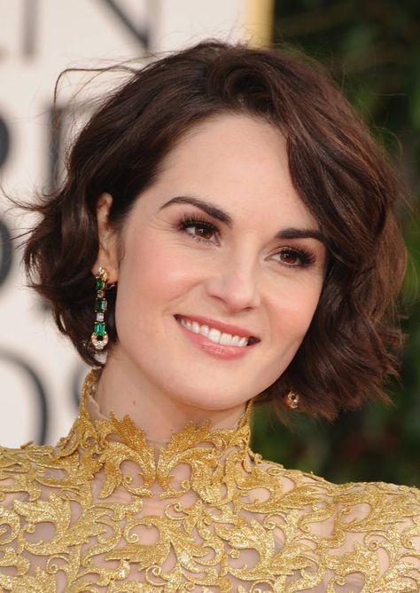 Michelle Dockery Short Hair Makeup, Bob Wedding Hairstyles, Short Bobs, Short Ombre Hair, Michelle Dockery, How To Curl Short Hair, Short Hairdos, 2015 Hairstyles, Hair Color Pink