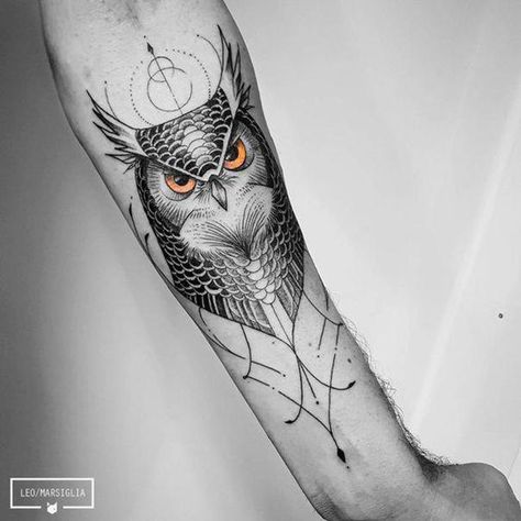 Michelle Tattoo, Owl Eye Tattoo, Owl Tattoo Meaning, Eye Tattoo Meaning, Owl Tattoo Sleeve, Geometric Owl Tattoo, Owl Tattoo Drawings, Model Tattoo, Surreal Tattoo