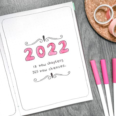 bujo, bullet journal, crayola, crayola supertips, notebook, explore page, instagram, bujogram, bullet journaling, lettering, brush lettering, handlettering, pink, pink bujo, 2022, new year bujo, 2022 bullet journal 2025 Bullet Journal Cover, Bullet Journal Year Cover, Year Cover Page, 2022 Cover Page, Bullet Journal 2022, Bujo Cover Page, 2025 Bujo, Journal 2025, Bujo Cover