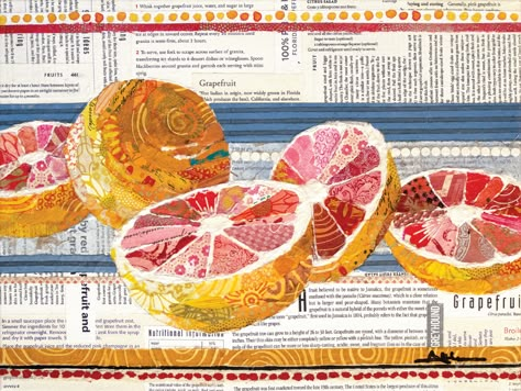 Fruit Collage Art, Fruit Collage, Torn Paper Collage, Advanced Higher Art, Food Collage, Paper Collages, Gcse Art Sketchbook, A Level Art Sketchbook, Crazy Art