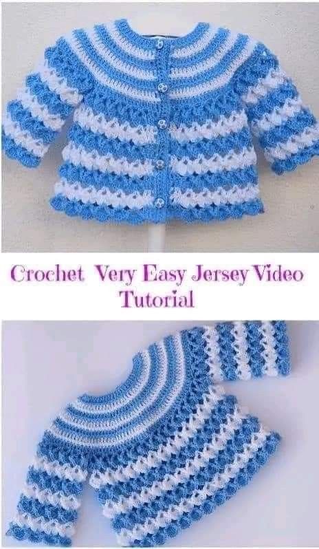 Just Crochet, Baby Sweater Pattern, Crochet Baby Sweater Sets, Jersey Ideas, Crochet Baby Sweater Pattern, Crochet Baby Jacket, Crochet Baby Sweaters, Baby Cardigan Pattern, Crochet Baby Dress Pattern