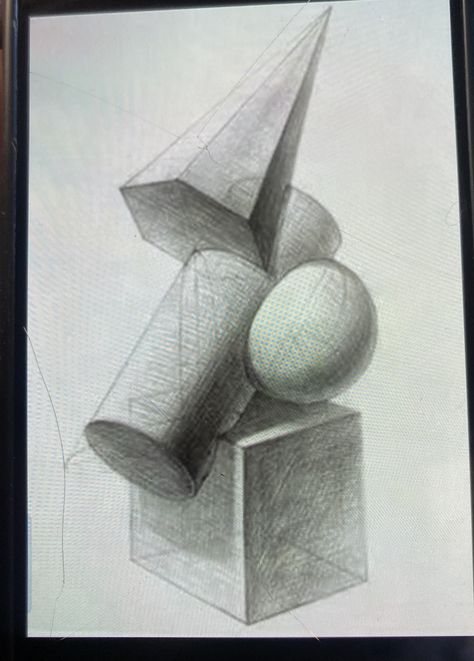 Form In Art, Foto Muro Collage, Geometric Shapes Drawing, 3d Geometric Shapes, Academic Drawing, Shadow Drawing, Perspective Drawing Architecture, Perspective Drawing Lessons, Geometric Shapes Art