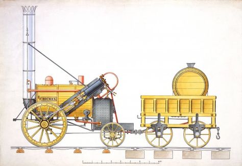 Stephenson's Rocket, Rainhill and the rise of the locomotive | National Railway Museum George Stephenson, Train Drawing, Locomotive Engine, National Railway Museum, Train Truck, British Railways, Railway Museum, Train Art, Old Trains