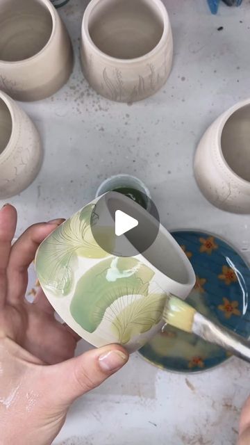 Josephine Mae Design on Instagram: "Ginkgo Cup in multicolor Mishima inlay.  I’m making this mug and 1 other a pre-order available via my website! 🤩🎁 There are going to be a limited number available so don’t miss out. I’m keeping the other pre-order option a surprise so you will have to visit my website to find which other cup I am having available for Pre-order.   *Pre-orders are made based on order, and are not in stock items. These pieces will take 4-5 weeks to create and then ship. Estimate for delivery is between June 1st-7th. Must order by May 4th." Mishima Pottery, Mishima Ceramics, Surface Decorations, Mug Pottery, May 4th, Diy Ceramic, Pottery Inspiration, Ceramic Glaze, June 1st