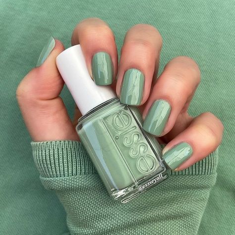 Rachel • essieyall on Instagram: “🔮New🔮 from the @essie Crystal Clear Intentions Collection is {Jade It Happen}. This is such a lovely soft green 😍😍 Two super smooth coats…” Essie Crystal Clear Intentions, Essie Sheer Fantasy Nail Polish, Seafoam Green Nail Polish, Green Toe Nails, Mint Nail Polish, Essie Mint Candy Apple, Essie Nail Polish Gren, Mint Green Nail Polish, China Glaze Green Nail Polish