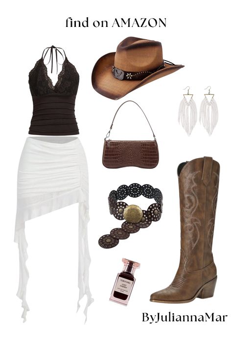 Shop recommended products from BYJULIANNAMAR on www.amazon.com. Learn more about BYJULIANNAMAR's favorite products. Cowgirl Outfits Concert, Cowgirl Birthday Party Outfit, Brown Cowgirl Boots Outfit, Birthday Party Outfit Women, Aesthetic Nashville, Bachelorette Cowgirl, Stampede Outfit, Cowgirl Boots Black, Cowgirl Outfits Party