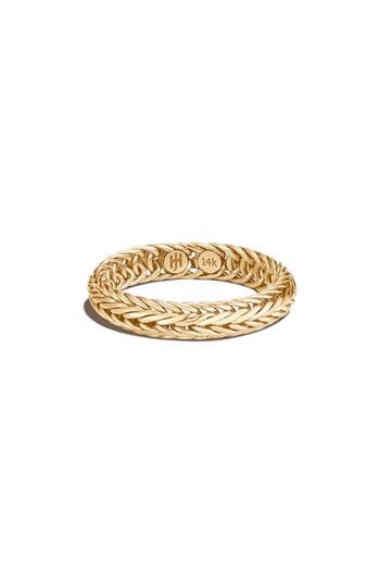 Handcrafted from 14-karat gold, this seamless ring is highlighted by an intricate chain. 14k gold Imported Ring Stacks Gold, Unique Engagement Bands, Vintage Rings Antiques, Unique Gold Wedding Bands, Gold Ring Price, Chain Ring Gold, Design Shapes, Stacked Rings, Fine Gold Jewelry