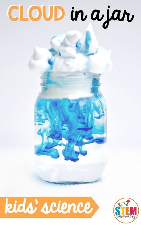 Rain Cloud In A Jar, Cloud In A Jar, Preschool Weather, Cloud Rain, Weather Crafts, Weather Unit, Festa Harry Potter, Science Activity, Kid Experiments