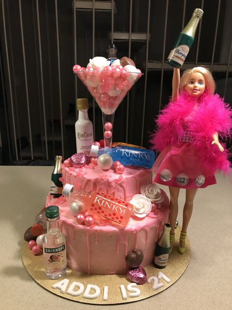 21st Birthday Cake For Best Friend, Barbie Cakes For Adults, Barbie 21st, Unique 21st Birthday Cake, 21sr Birthday Cakes For Her, Barbie Bachelorette Cake, Barbie 21st Birthday Party Cake, Barbie 21st Birthday Cake, 21st Birthday Barbie