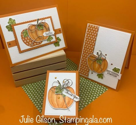 Stampin Up Harvest Hellos, Harvest Hellos Stampin Up Cards, Thanksgiving Handmade Cards Ideas, Diy Fall Cards Handmade, Fall Stampin Up Cards, Pumpkin Cards Handmade, Fall Cards Stampin Up Autumn, Stampin Up Fall Cards, Stampin Up Hello Harvest