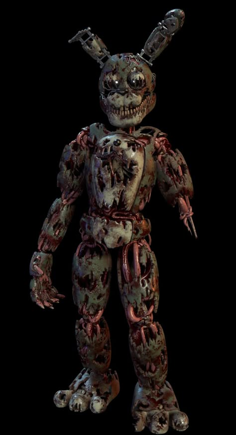 Springtrap Redesign, Stylized Springtrap, Scraptrap Redesign, Scraptrap Fanart, Animatronic Oc Base, Springtrap Fanart, Fnaf Horror, Fnaf Photos, Fnaf Book