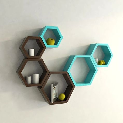 wall shelves,wall shelves price,wall shelves design,wooden shelves Living Room Wall Shelf, Room Wall Shelf, Shelves And Storage, Wall Shelves Living Room, Hexagon Shelves, Shelf Bathroom, Living Room Orange, Bookshelf Storage, Door Design Modern