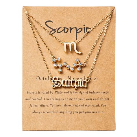 Hello, Your Monthly Horoscope for October Is Here Zodiac Signs Necklace, Shoe Business, Layer Necklaces, Three Necklaces, Zodiac Sign Necklace, Special Necklace, Constellation Necklace, Letter Pendant Necklace, Zodiac Pendant