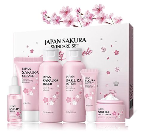 Sakura Skin Care Kit Moisturizing Eye Cream, Essence Serum, Dermatological Skin Care, Gift Sets For Her, Skincare Gift Set, Gift Sets For Women, Anti Aging Moisturizer, Brighten Skin Tone, Skin Care Kit