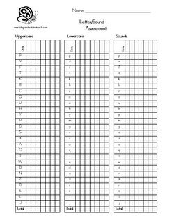 Classroom Freebies: Letter/Sound Assessment and Progress Monitoring Charts Letter Sound Assessment, Letter Assessment, Sped Resources, Kindergarten Assessment, Letter School, Preschool Assessment, Classroom Assessment, Response To Intervention, Daycare Forms