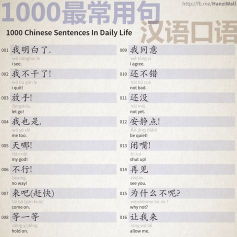 1000 Chinese Sentences In Daily Life - Part 1 Chinese Sentences, Memory Strategies, Class Books, Mandarin Chinese Languages, Chinese Alphabet, Engineering Books, Bahasa China, Mandarin Lessons, Basic Chinese