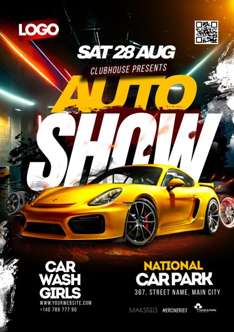 Car Show Flyer, Show Flyer, Car Advertising Design, Social Media Branding Design, Learn To Run, Promotional Flyers, Sports Graphic Design, Free Cars, Car Advertising