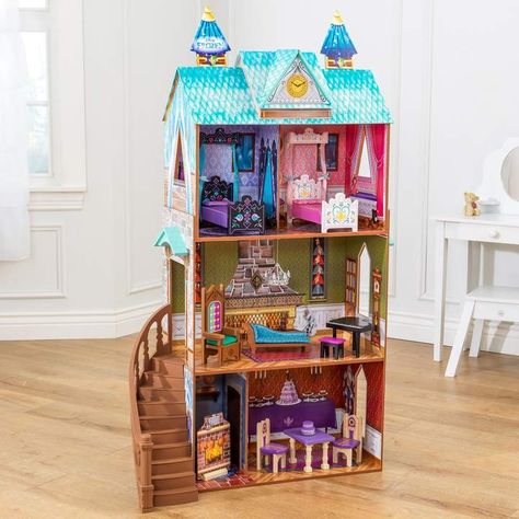 Kidkraft Disney's Frozen Arendelle Palace Dollhouse By KidKraft Frozen Dollhouse, Frozen Arendelle, Disney Dollhouse, Castle Dollhouse, Arendelle Frozen, Beautiful Home Designs, Wooden Dollhouse, Disney Castle, Princess Dolls