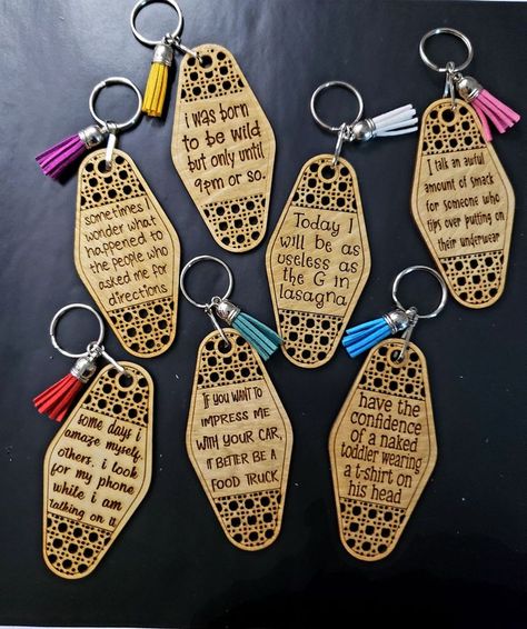 Embrace elegance this spooky season with black cat acrylic earrings designed specifically to add charm and flair to any outfit or celebration beautifully while capturing creativity beautifully! Old Hotel Keychain, Funny Hotel Keychain, Hotel Key Chains Diy, Laser Keychain Ideas, Funny Keychain Quotes, Rattan Keychain, Hotel Keychain Ideas, Custom Keychain Diy, Hotel Keychain Design