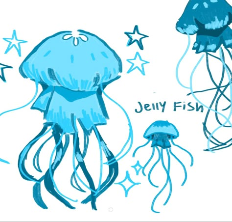 Jelly Fish Drawing Ideas, Jellyfish Reference Drawing, Jellyfish Hat Drawing, Jellyfish Haircut Drawing, Jellyfish Hair Drawing, Jellyfish Art Reference, Jellyfish Drawing Digital, Jellyfish Cute Drawing, Human Fish Character Design