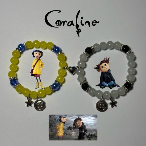 Who are you picking?⭐️Tag your coraline and wybie duo🌀 Coraline and Wybie matching bracelets available in the link in our bio⭐️🌀 - - Follow @stargirlfashionn For More🍂 - - #coraline #wybielovat #reels #reelsinstagram #reelsofinstagram #braceletsoftheday #bracelets #pulseiras #matchingbracelets #couplebracelets #beadedbracelets #braceletsofinstagram #makingbracelets #jewelrygram #explorepage #explorepage✨ #fyp #wybie #coralineandwybie #coralineandthesecretdoor #timburton #Viral Coraline Bracelet, Coraline And Wybie, Couple Bracelets, Matching Bracelets, Coraline, Tim Burton, Bracelet Making, Bracelet