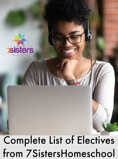 Complete List of Electives from 7SistersHomeschool - 7sistershomeschool.com Homeschool Electives, High School Electives, Teacher Introduction, High School Plan, High School Health, Introduction To Psychology, Consumer Math, Drivers Education, High School Education