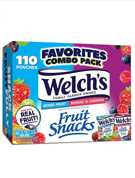 Includes (110) 0.9 oz single serving bags  Delicious fruit snacks where fruit is the 1st Ingredient  Excellent source of Vitamins A, C & E  Gluten free, fat free & preservative free  Perfect tasty snack for school lunches, sporting games, the office and more Dehydrated Banana Chips, Snacks For School Lunches, Easter Fruit, Welches Fruit Snacks, Fruit Strips, Fruit Berries, Fruit Snack, Fruit Mixes, Cherry Fruit