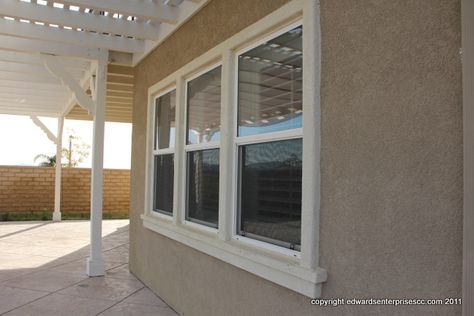 Stucco Window Trim Ideas, Stucco Foam Trim Moldings, Stucco Window Trim, Window Trim Colors, Exterior Window Molding, Stucco Patch, Window Moldings, Exterior Window Trim, Foam Molding