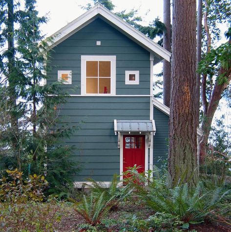 Saratoga | Ross Chapin Architects Workshop Apartment, Adu Garage, Ross Chapin, Solo Living, Cabin Architecture, Pocket Neighborhood, Small House Exteriors, Cottage Images, Smaller Homes