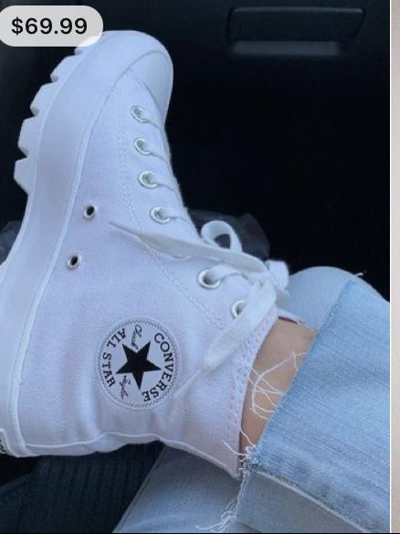 Converse High Tops Platform, Converse Chunky, Chunky Converse, High Top Converse Outfits, White Converse Outfits, Converse Boots, White High Top Converse, Cute Converse, Converse Platform