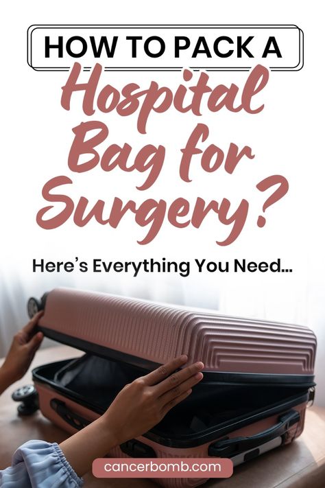 If you want to be ready for surgery without the stress and anxiety of what to pack, you are going to want to head to the blog to learn how to pack a hospital bag for surgery in minutes.  This quick list is easy to follow and includes everything you need. Following these simple steps to create your hospital bag |Hospital Bag Tips | Surgery Support  #hospitalsurgerybag Hospital Checklist Surgery, Post Surgery Hospital Bag, Hospital Bag Checklist For Surgery, What To Bring To Hospital For Surgery, Gastric Bypass Hospital Bag, Vsg Surgery Hospital Bag, Overnight Hospital Bag Surgery, Hospital Bag Checklist Surgery, Surgery Hospital Bag