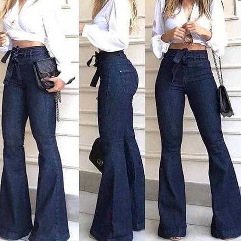 High Waisted Bell Bottom Jeans, Wide Leg Pants Jeans, Womens Boyfriend Jeans, High Waist Wide Leg Jeans, Summer Pants Women, Womens Fashion Jeans, Moda Jeans, Outfits Women, Zambia