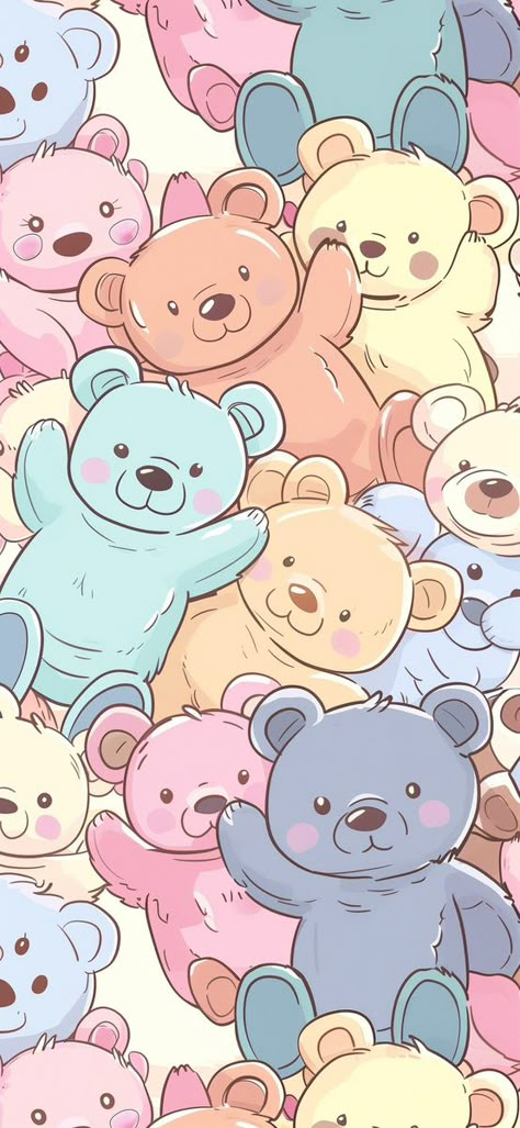 Cartoon Animal Wallpaper Iphone, Kwaii Walpapers Aesthetic, Pink Guitar Wallpaper, Aesthetic Kawaii Wallpaper, Teddy Bear Background, Pastel Lockscreen, Iphone Wallpaper Planets, Just Do It Wallpapers, 4k Wallpaper Iphone