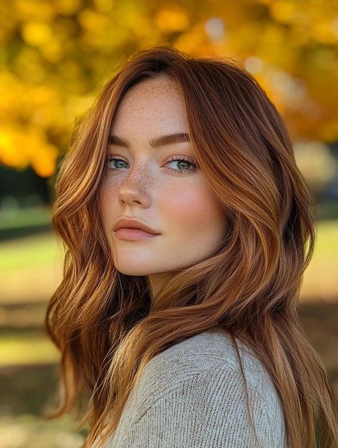 Hair Color For Freckles And Blue Eyes, Hair Colors For Blue Green Eyes, Light Cinnamon Hair Color, Copper Dirty Blonde Hair, Deep Strawberry Blonde Hair, Hair Color For Freckled Skin, Copper Hair Fair Skin, Muted Copper Hair, Red Hair For Cool Skin Tones