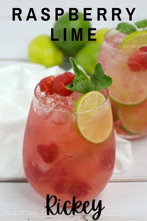 This Raspberry Lime Rickey is a tasty drink that is packed with so much raspberry and lime flavor. It is the perfect drink to enjoy throughout the year, bursting with flavor that you will love. Raspberry Mocktails, Raspberry Lime Rickey, Raspberry Drink, Lime Rickey, Easy Alcoholic Drinks, Easy Summer Cocktails, Coctails Recipes, Drink Responsibly, Best Cocktail Recipes