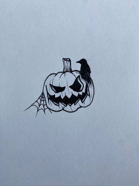 35 Times Horror Lovers Got Spooky Halloween Tattoos, And They Worked Brilliantly Cute Spooky Halloween Tattoo, Cute Tiny Halloween Tattoos, Outline Halloween Tattoo, Spooky Jackolantern Drawing, Small Jackolantern Tattoo, Small Tattoo Halloween, Scary Jack O Lantern Tattoo, Halloween Sticker Tattoo, Halloween Tiny Drawings